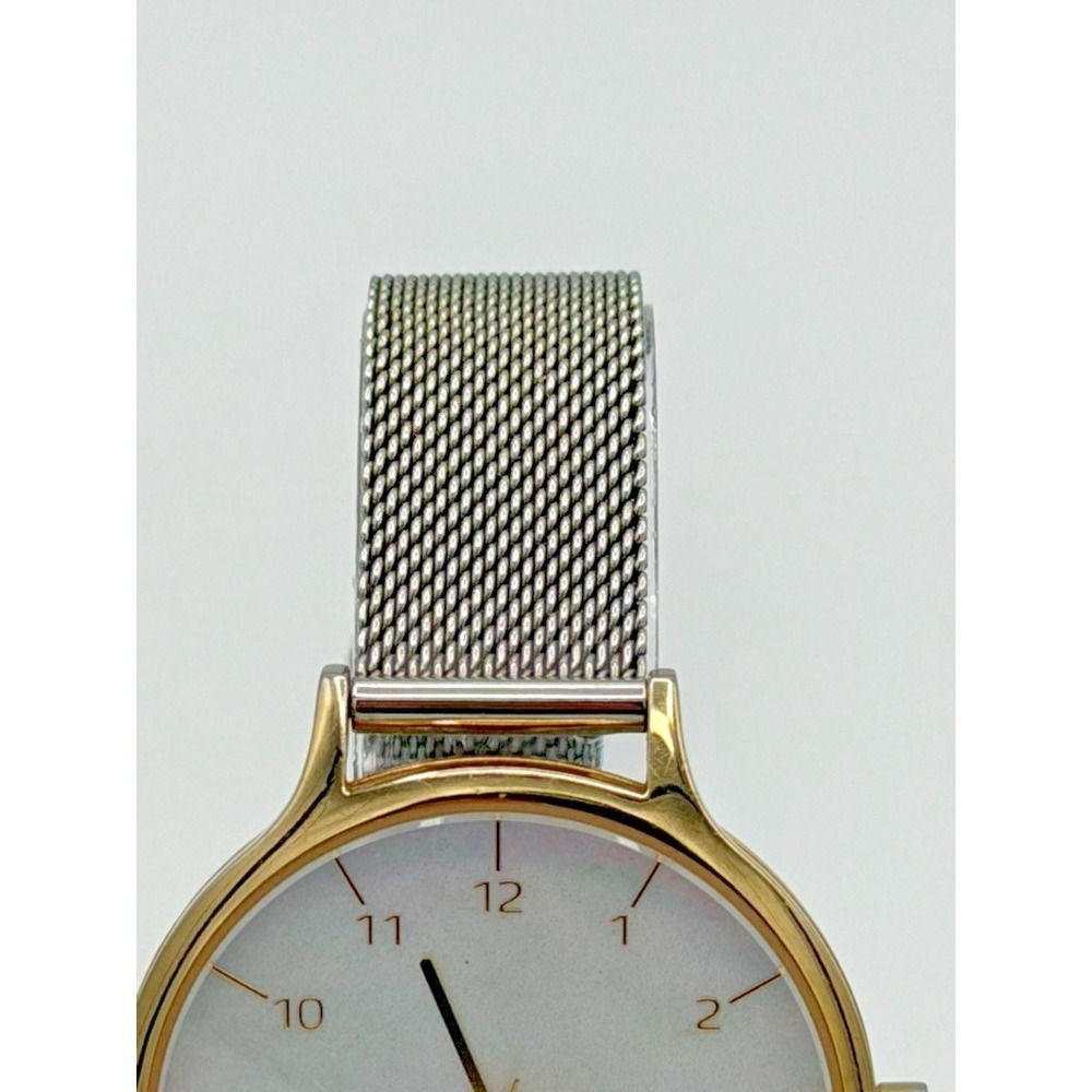 Skagen Women's Watch Gold Tone Case Silver Mesh Band Quartz Minimalist Working - Picture 3 of 8